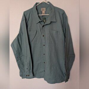 LL Bean Shirt Mens Sz XXL Sea Pine Short Sleeve BeanFlex Twill Button Down New